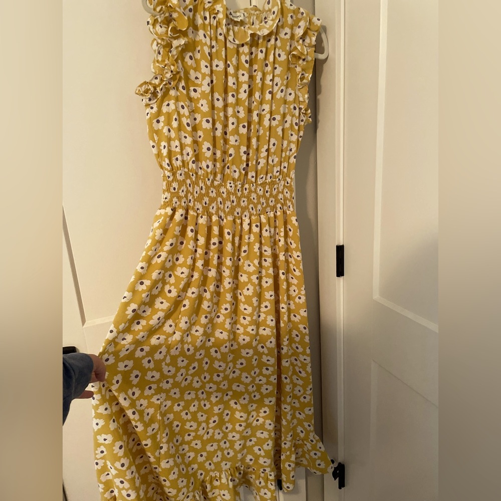 Yellow dress with flowers size large